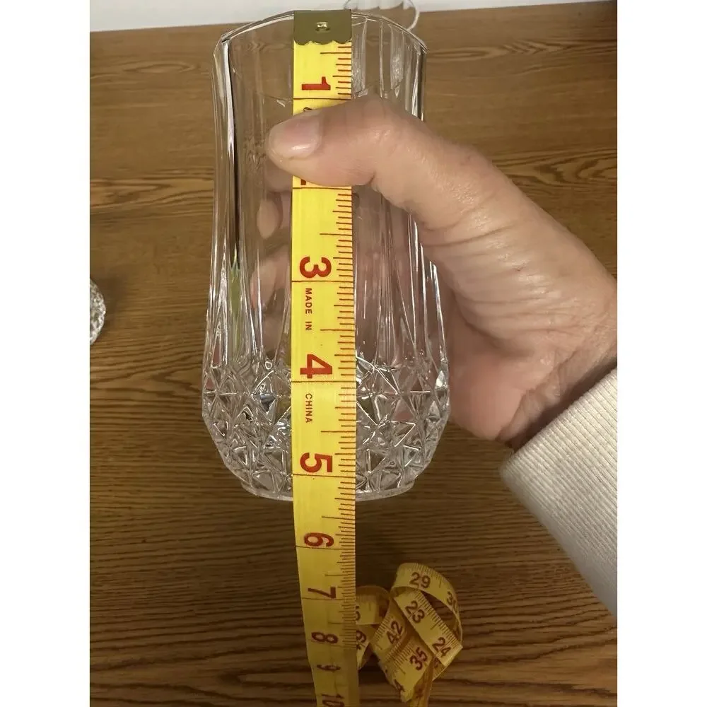 Cristal D'Arques Durand Longchamp Tumbler 10 oz Crystal Glass Set of 2 Elegant